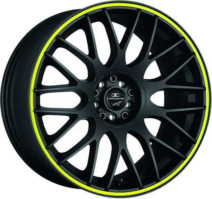 Barracuda Karizzma mattblack PureSports / Color Trim gelb - DS20 Alufelge 8.5x19 Zoll ET18 LK 5x110 ML72.6