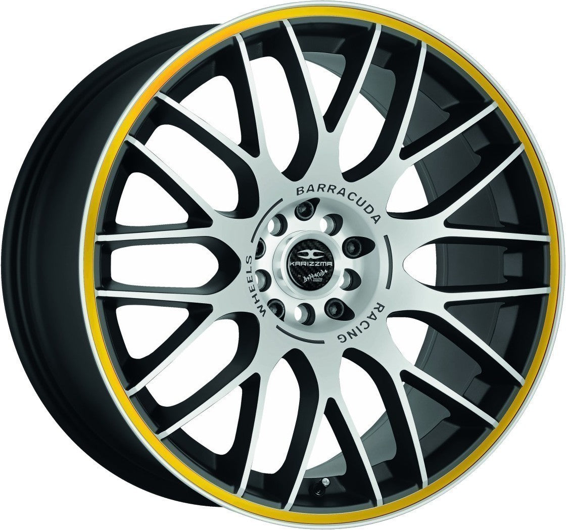 Barracuda Karizzma mattblack-polished / Color Trim gelb - DS20 Alufelge 8.5x19 Zoll ET18 LK 5x110 ML72.6