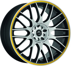 Barracuda Karizzma mattblack-polished / Color Trim gelb - DS20 Alufelge 8.5x19 Zoll ET18 LK 5x110 ML72.6