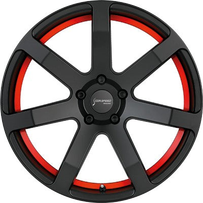 Corspeed Challenge mattblack PureSports / Undercut Color Trim rot - DS5 8.5x19 ET27 - LK5/112 ML73.1 – Bild 2