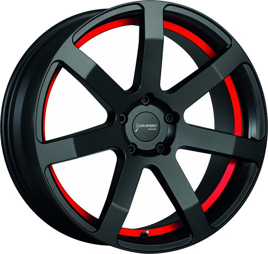 Corspeed Challenge mattblack PureSports / Undercut Color Trim rot - DS10 8.5x19 ET22 - LK5/112 ML73.1