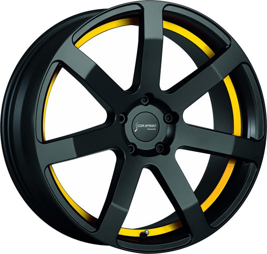Corspeed Challenge mattblack PureSports / Undercut Color Trim gelb - DS10 8.5x19 ET22 - LK5/112 ML73.1