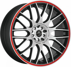 Barracuda Karizzma mattblack-polished / Color Trim rot - DS10 Alufelge 8.5x19 Zoll ET30 LK 5x108 ML73.1