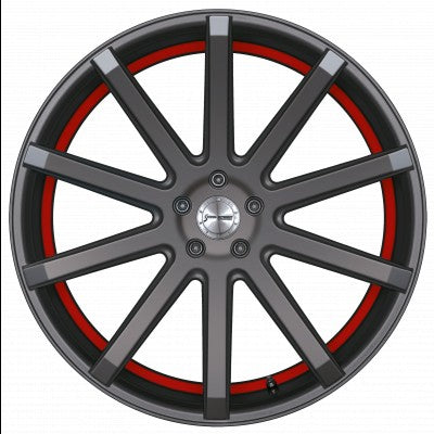 Corspeed Deville gunmetal / Undercut Color Trim rot - DS10 10.5x22 ET30 - LK5/112 ML73.1 – Bild 2