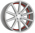 Corspeed Deville silver-brushed-surface / Undercut Color Trim rot Alufelge 8.5x19 Zoll ET45 LK 5x112 ML73.1