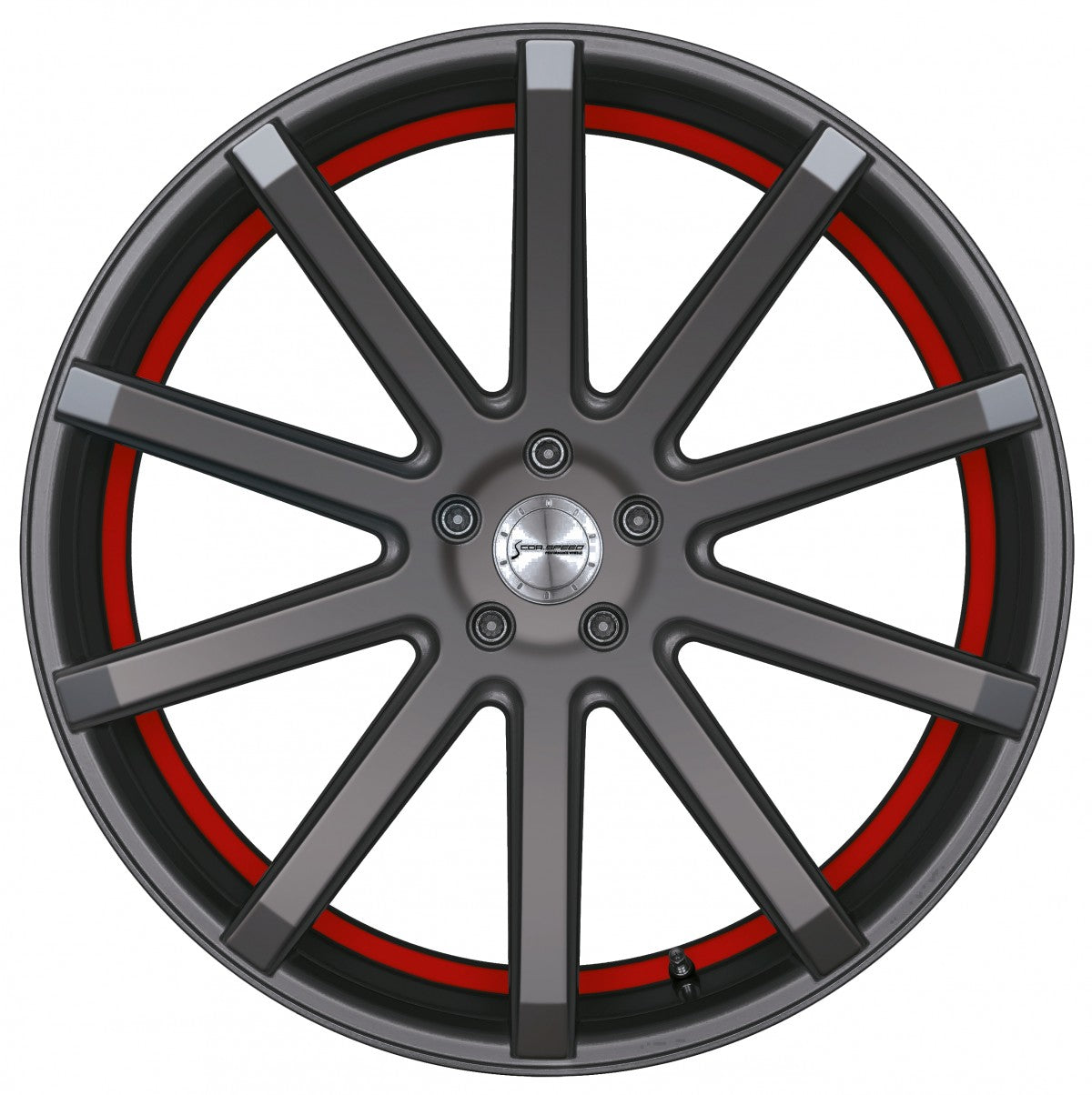 Corspeed Deville gunmetal / Undercut Color Trim rot 8.5x19 ET40 - LK5/114.3 ML73.1 – Bild 2