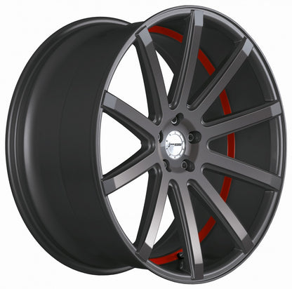 Corspeed Deville gunmetal / Undercut Color Trim rot 8.5x19 ET40 - LK5/114.3 ML73.1 – Bild 3