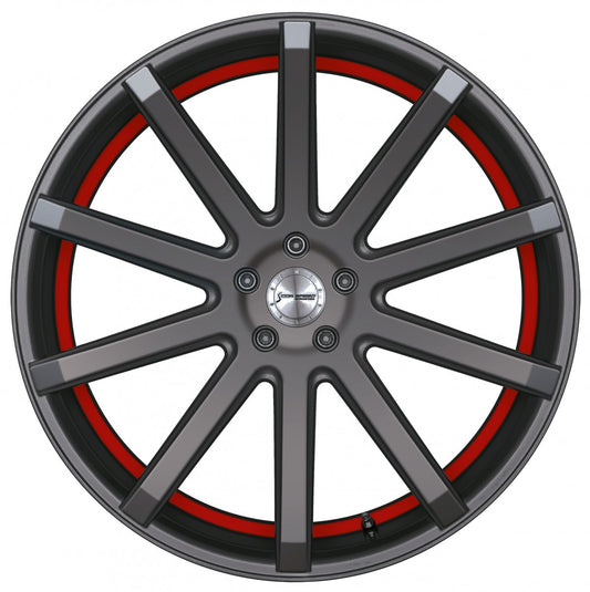 Corspeed Deville gunmetal / Undercut Color Trim rot 8.5x19 ET42 - LK5/120 ML72.6 – Bild 2