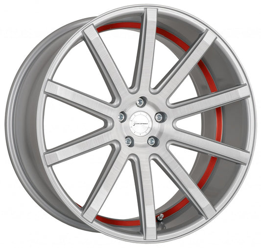 Corspeed Deville silver-brushed-surface / Undercut Color Trim rot - DS15 9x20 ET25 - LK5/112 ML73.1