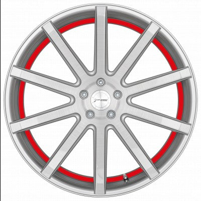 Corspeed Deville silver-brushed-surface / Undercut Color Trim rot - DS15 9x20 ET25 - LK5/112 ML73.1 – Bild 2
