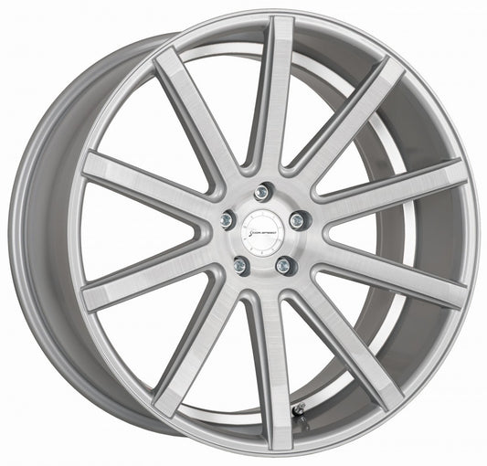 Corspeed Deville silver-brushed-surface / Undercut Color Trim weiss - DS15 9x20 ET25 - LK5/112 ML73.1