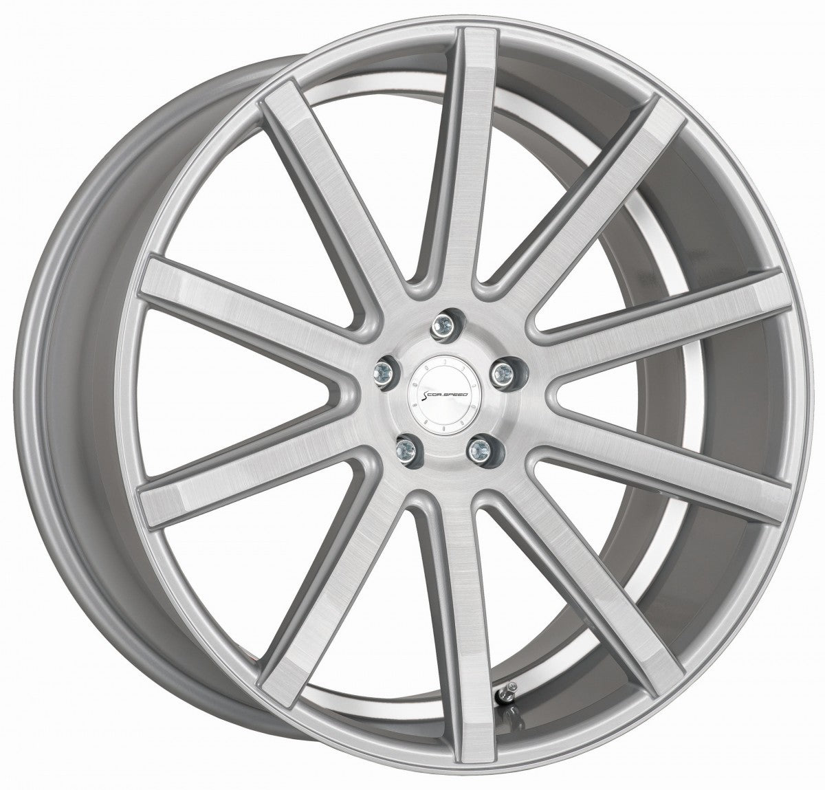 Corspeed Deville silver-brushed-surface / Undercut Color Trim weiss - DS15 9x20 ET25 - LK5/112 ML73.1