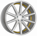 Corspeed Deville silver-brushed-surface / Undercut Color Trim gelb 9x20 ET42 - LK5/120 ML74.1