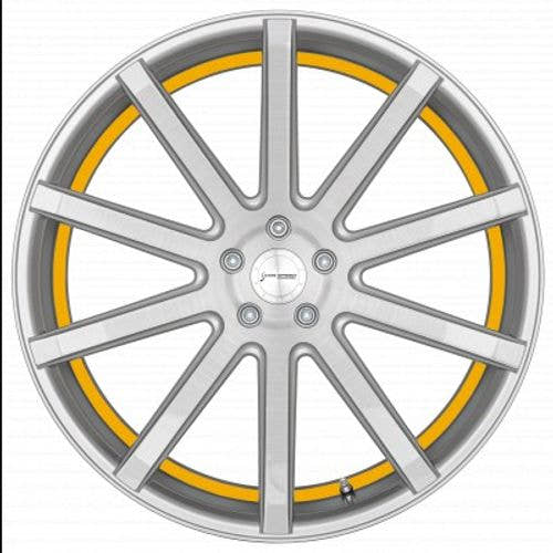 Corspeed Deville silver-brushed-surface / Undercut Color Trim gelb - DS15 Alufelge 10.5x20 Zoll ET25 LK 5x112 ML73.1 – Bild 2