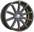 Corspeed Deville gunmetal / Undercut Color Trim gelb Alufelge 8.5x19 Zoll ET45 LK 5x112 ML73.1