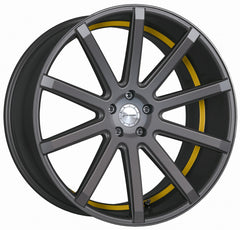 Corspeed Deville gunmetal / Undercut Color Trim gelb Alufelge 8.5x19 Zoll ET45 LK 5x112 ML73.1