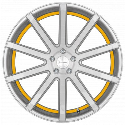 Corspeed Deville silver-brushed-surface / Undercut Color Trim gelb - DS15 9x20 ET25 - LK5/112 ML73.1 – Bild 2