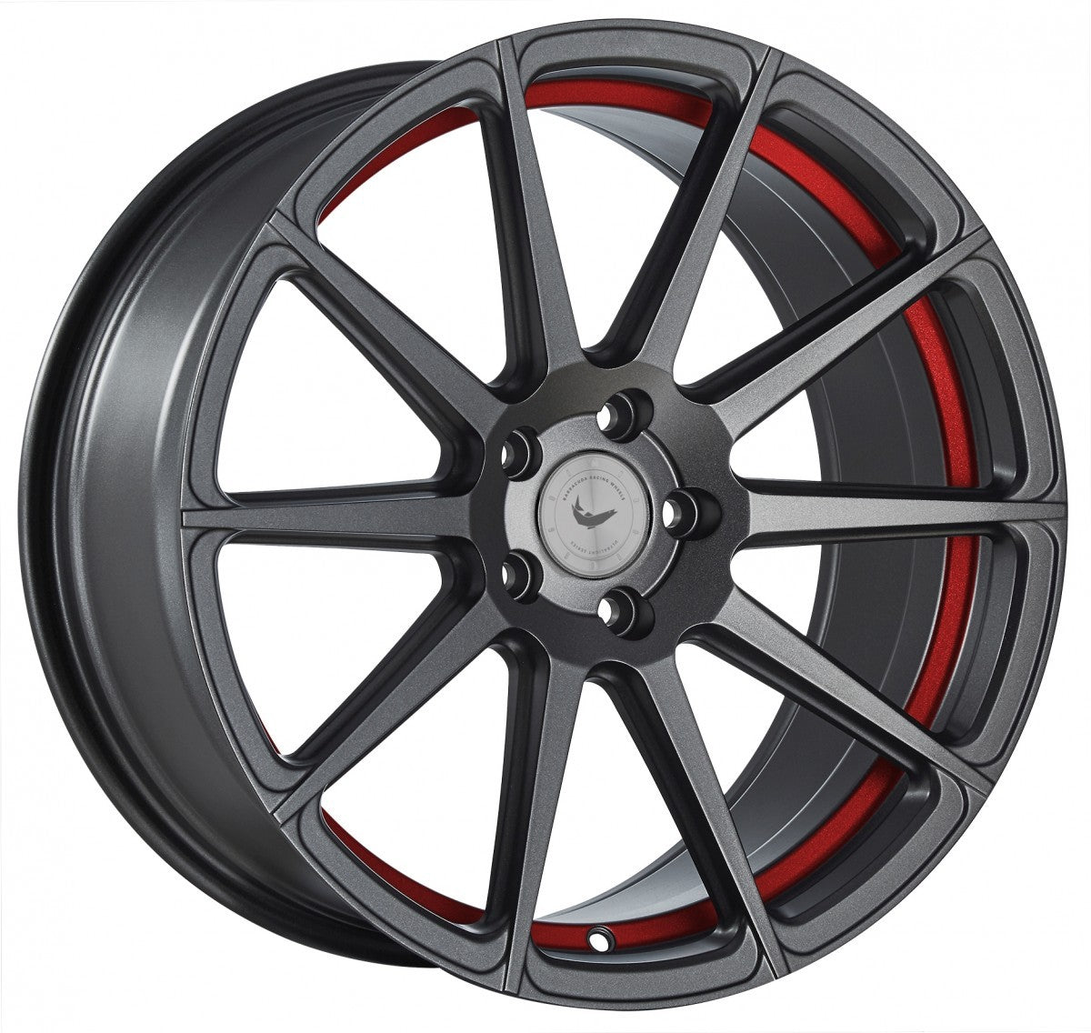 Barracuda Project 2.0 mattgunmetal / Undercut Color Trim rot - DS10 Alufelge 9x20 Zoll ET25 LK 5x120 ML72.6