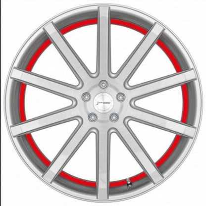 Corspeed Deville silver-brushed-surface / Undercut Color Trim rot - DS5 Alufelge 8.5x19 Zoll ET40 LK 5x112 ML73.1 – Bild 2