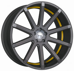 Corspeed Deville gunmetal / Undercut Color Trim gelb - DS5 Alufelge 8.5x19 Zoll ET40 LK 5x112 ML73.1