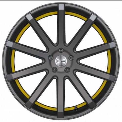 Corspeed Deville gunmetal / Undercut Color Trim gelb - DS5 Alufelge 8.5x19 Zoll ET40 LK 5x112 ML73.1 – Bild 2