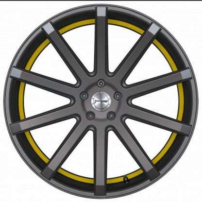 Corspeed Deville gunmetal / Undercut Color Trim gelb - DS5 Alufelge 8.5x19 Zoll ET40 LK 5x112 ML73.1 – Bild 2