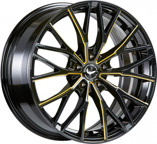 Barracuda Project 3.0 black gloss flashgold 8.5x19 ET40 - LK5/108 ML73.1
