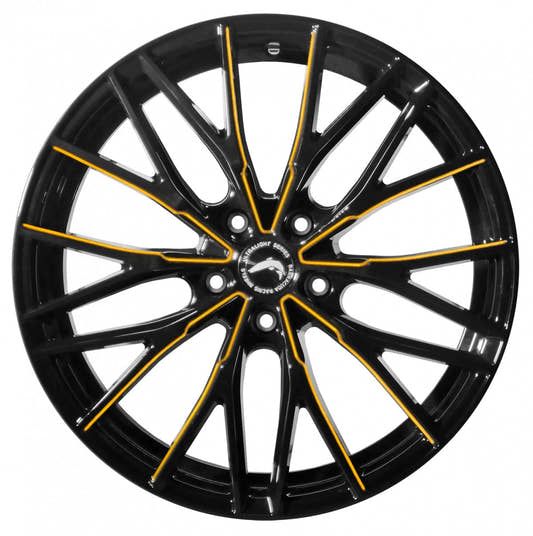Barracuda Project 3.0 black gloss flashgold 8.5x19 ET40 - LK5/108 ML73.1