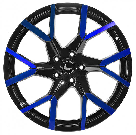 Barracuda Tzunamee EVO black gloss flashblue 8.5x19 ET40 - LK5/108 ML73.1