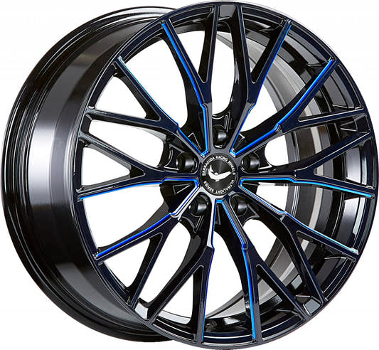 Barracuda Project 3.0 black gloss flashblue 8.5x19 ET40 - LK5/108 ML73.1