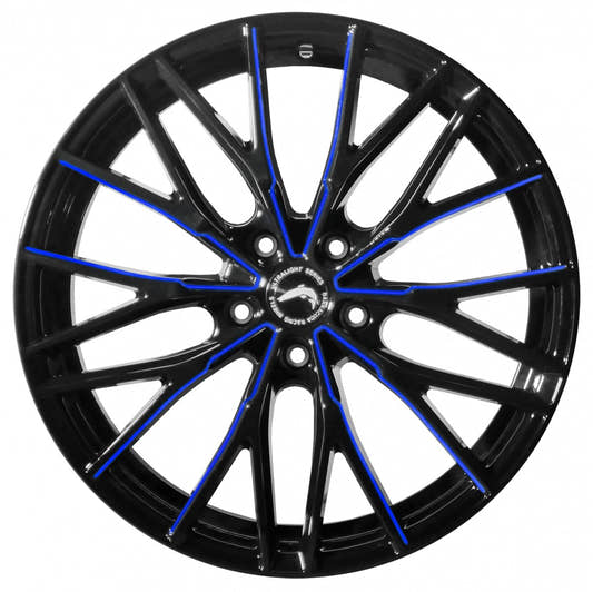 Barracuda Project 3.0 black gloss flashblue 8.5x19 ET40 - LK5/108 ML73.1