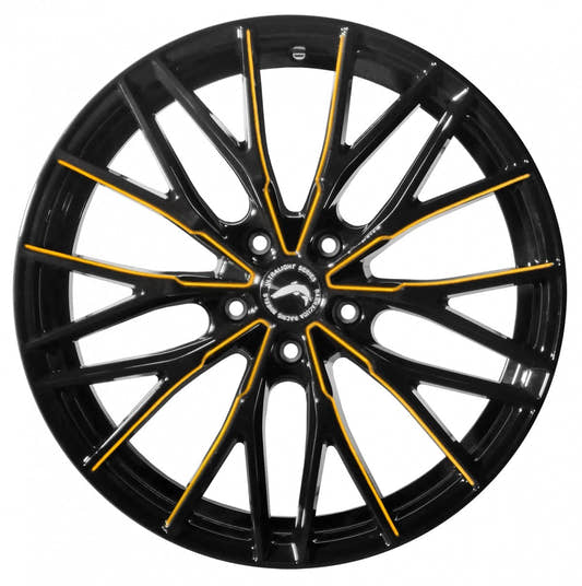 Barracuda Project 3.0 black gloss flashgold - DS10 8.5x18 ET30 - LK5/114.3 ML73.1