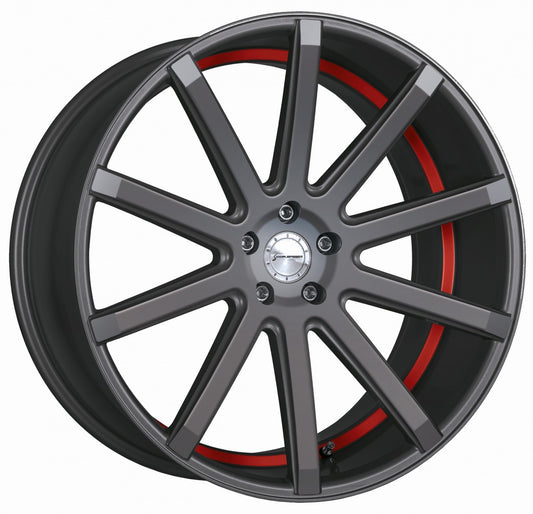 Corspeed Deville gunmetal / Undercut Color Trim rot 10.5x22 ET15 - LK5/112 ML73.1