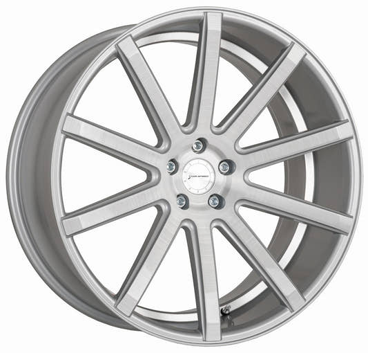 Corspeed Deville silver-brushed-surface / Undercut Color Trim weiss 10.5x20 ET15 - LK5/112 ML73.1