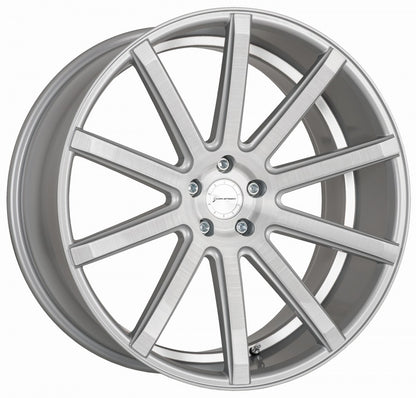 Corspeed Deville silver-brushed-surface / Undercut Color Trim weiss 10.5x20 ET15 - LK5/112 ML73.1