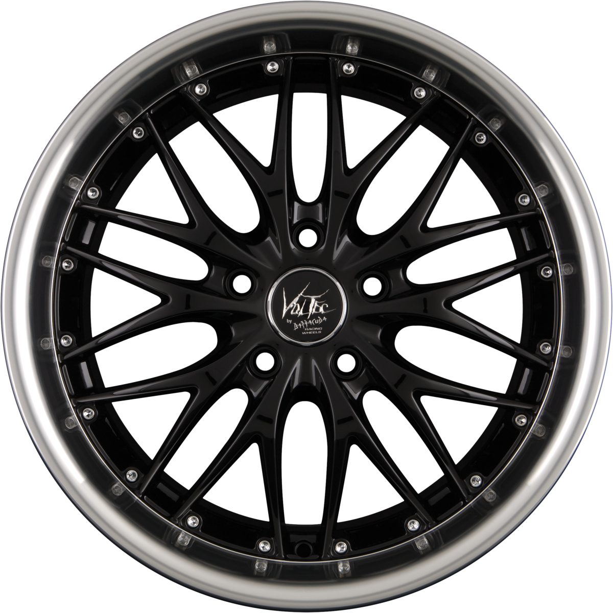 Barracuda Voltec T6 Highgloss Black Inox Lip Alufelge 8x18 Zoll ET30 LK 5x112 ML73.1