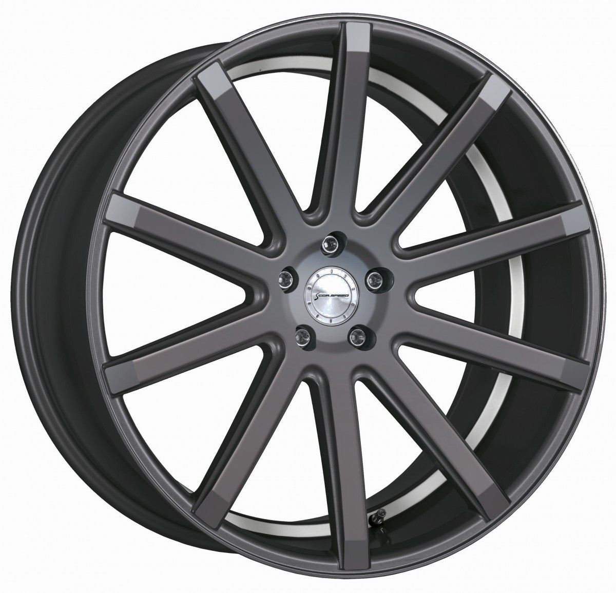 Corspeed Deville gunmetal / Undercut Color Trim weiss 10.5x21 ET40 - LK5/112 ML73.1