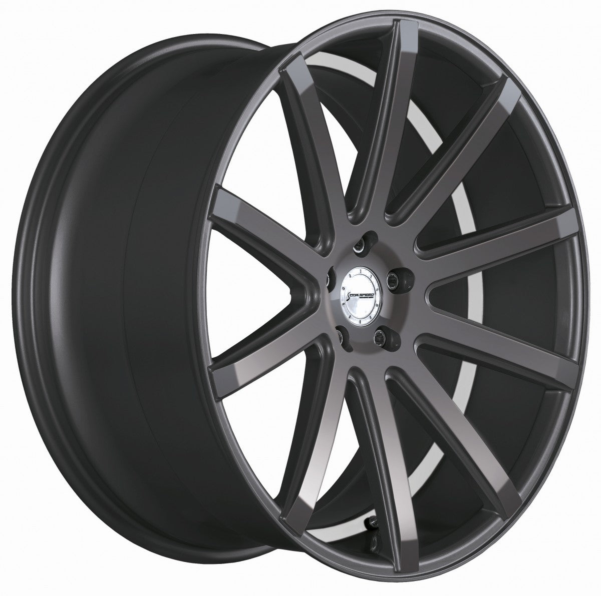 Corspeed Deville gunmetal / Undercut Color Trim weiss 10.5x21 ET40 - LK5/112 ML73.1 – Bild 3