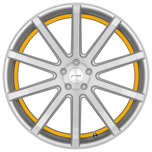 Corspeed Deville silver-brushed-surface / Undercut Color Trim gelb 9x20 ET20 - LK5/112 ML73.1 – Bild 2