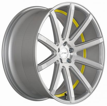 Corspeed Deville silver-brushed-surface / Undercut Color Trim gelb 9x20 ET20 - LK5/112 ML73.1 – Bild 3