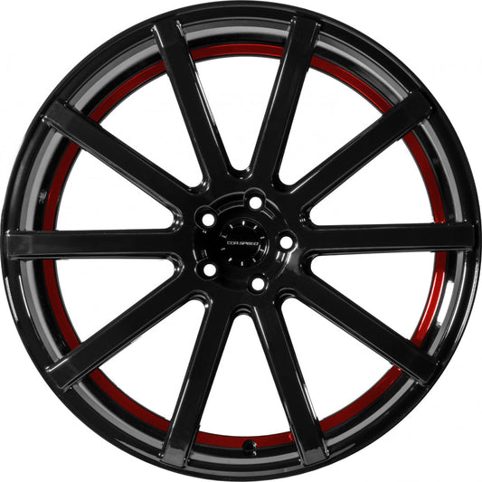 Corspeed Deville higloss-black / Undercut Color Trim rot 9.5x22 ET35 - LK5/112 ML73.1 – Bild 2