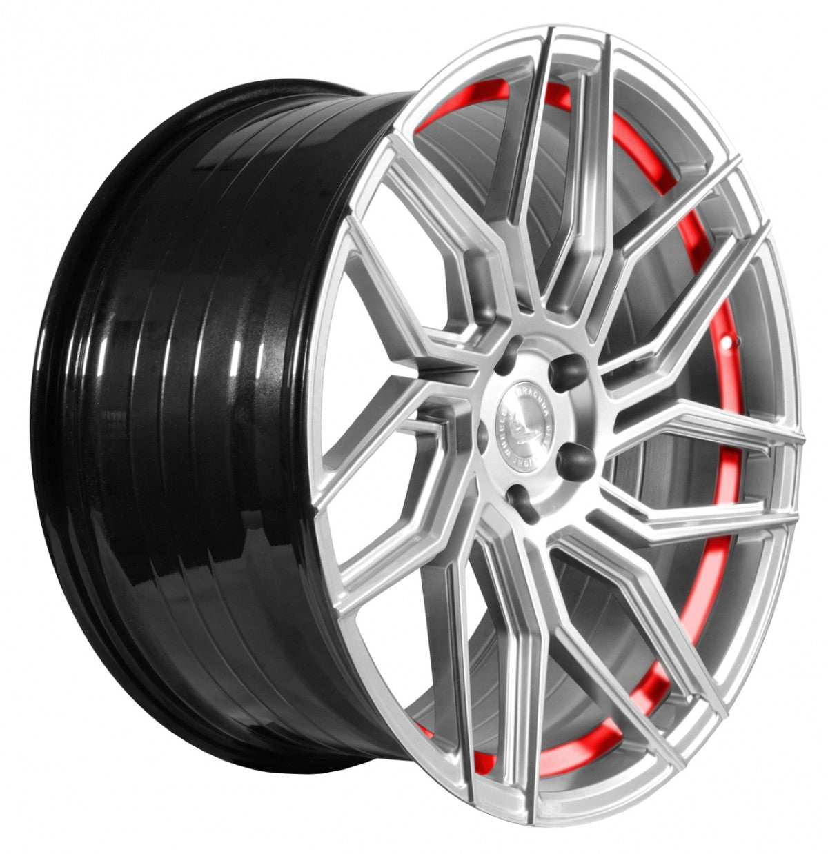 Barracuda Dragoon silver undercut trimline red 8.5x19 ET40 - LK5/108 ML73.1