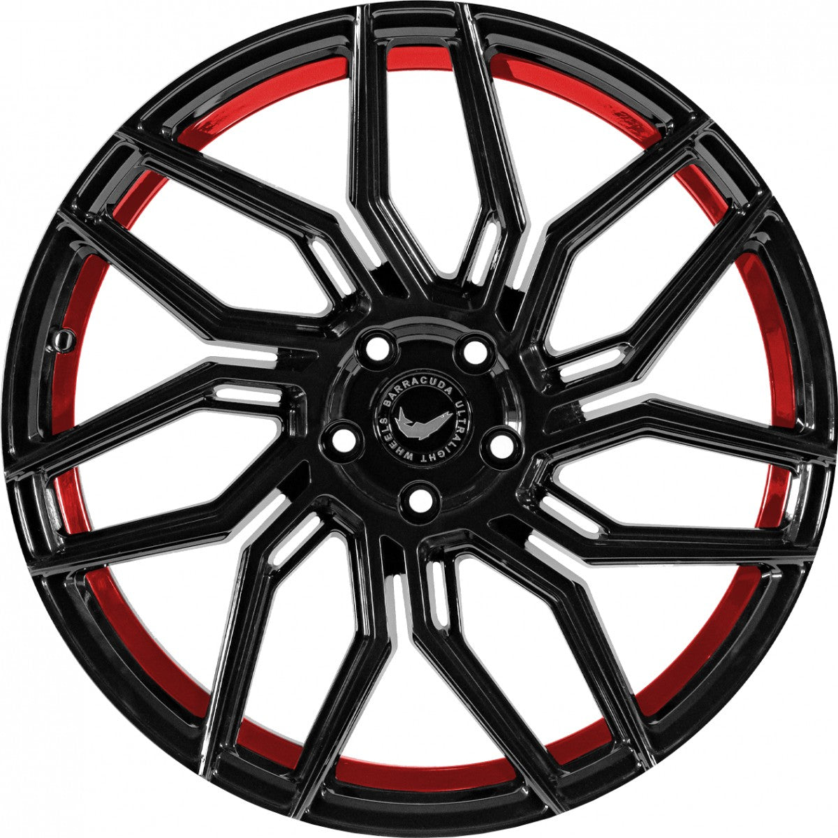 Barracuda Dragoon higloss-black undercut trimline red 8.5x19 ET43 - LK5/115 ML73.1