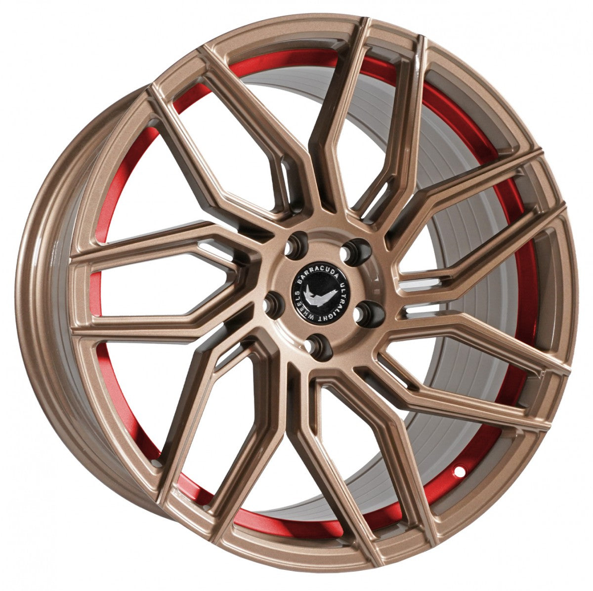 Barracuda Dragoon higloss-bronze undercut trimline red 8.5x19 ET43 - LK5/115 ML73.1