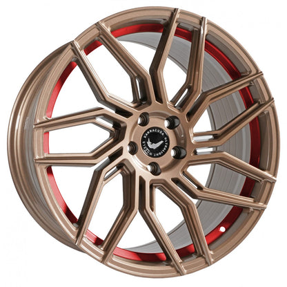 Barracuda Dragoon higloss-bronze undercut trimline red 8.5x19 ET43 - LK5/115 ML73.1