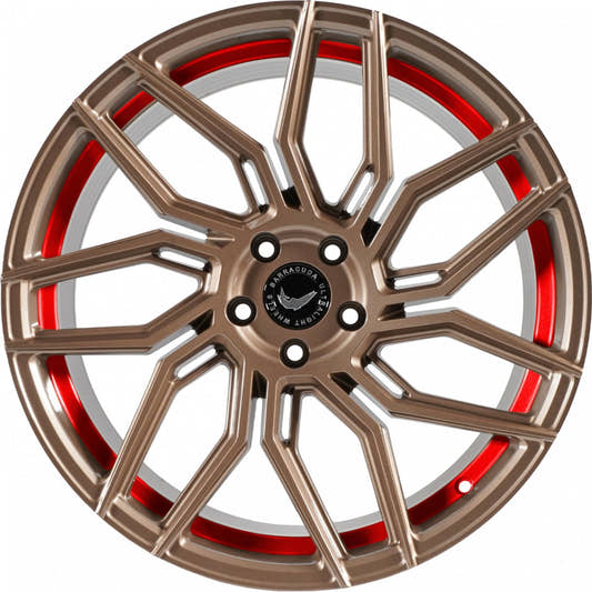 Barracuda Dragoon higloss-bronze undercut trimline red 9x19 ET40 - LK5/108 ML73.1