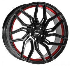 Barracuda Dragoon higloss-black undercut trimline red Alufelge 8.5x20 Zoll ET43 LK 5x112 ML73.1
