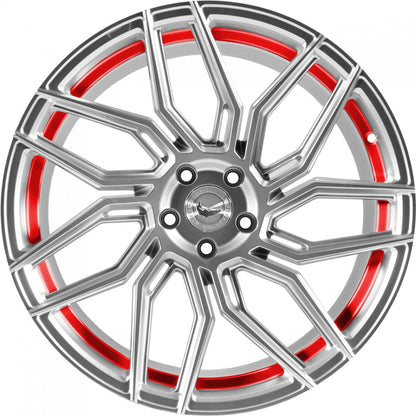 Barracuda Dragoon silver undercut trimline red 8.5x20 ET43 - LK5/112 ML73.1