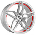 Corspeed Kharma silver-brushed-surface undercut trimline red Alufelge 8.5x19 Zoll ET43 LK 5x112 ML73.1