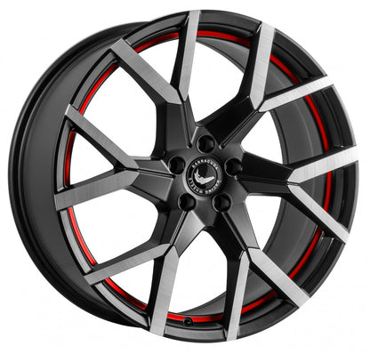 Barracuda Tzunamee EVO dark gunmetal brushed undercut trimline red 8x18 ET43 - LK5/100 ML73.1